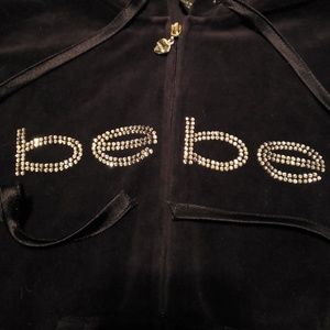 bebe Sweaters - Babe Velour Zip Up bebe Sweaters - Babe Velour Zip Up